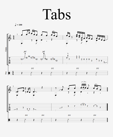 SHEET MUSIC AND TABS